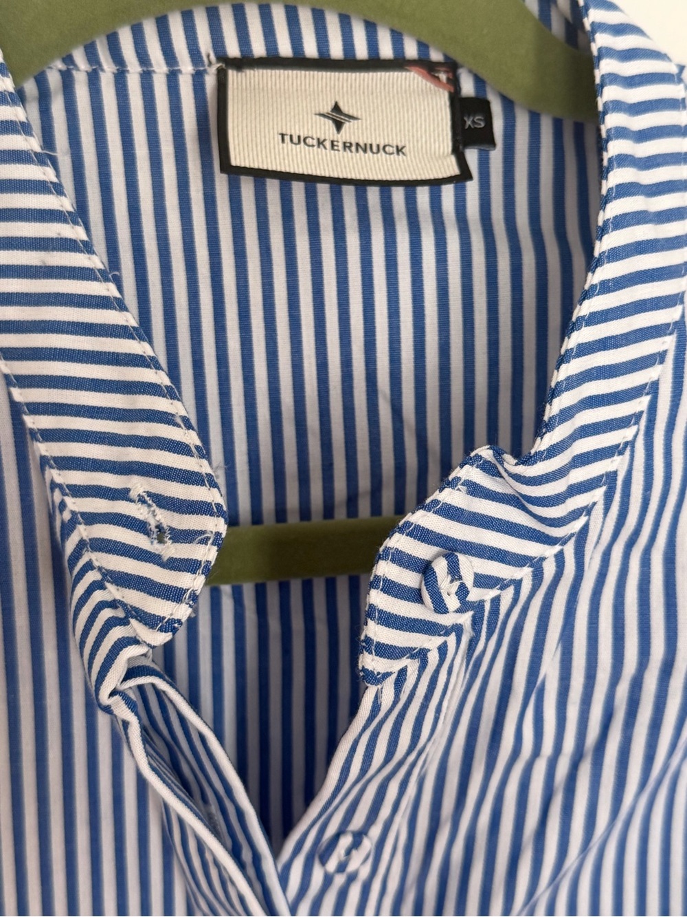 TUCKERNUCK Blue Stripe Royal Shirt Dress XS - Picture 3 of 3